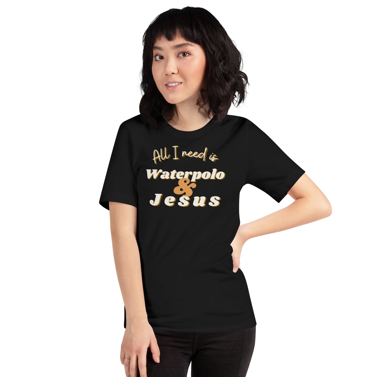 All I Need is Waterpolo and Jesus - Unisex Soft T-shirt - Bella Canvas 3001