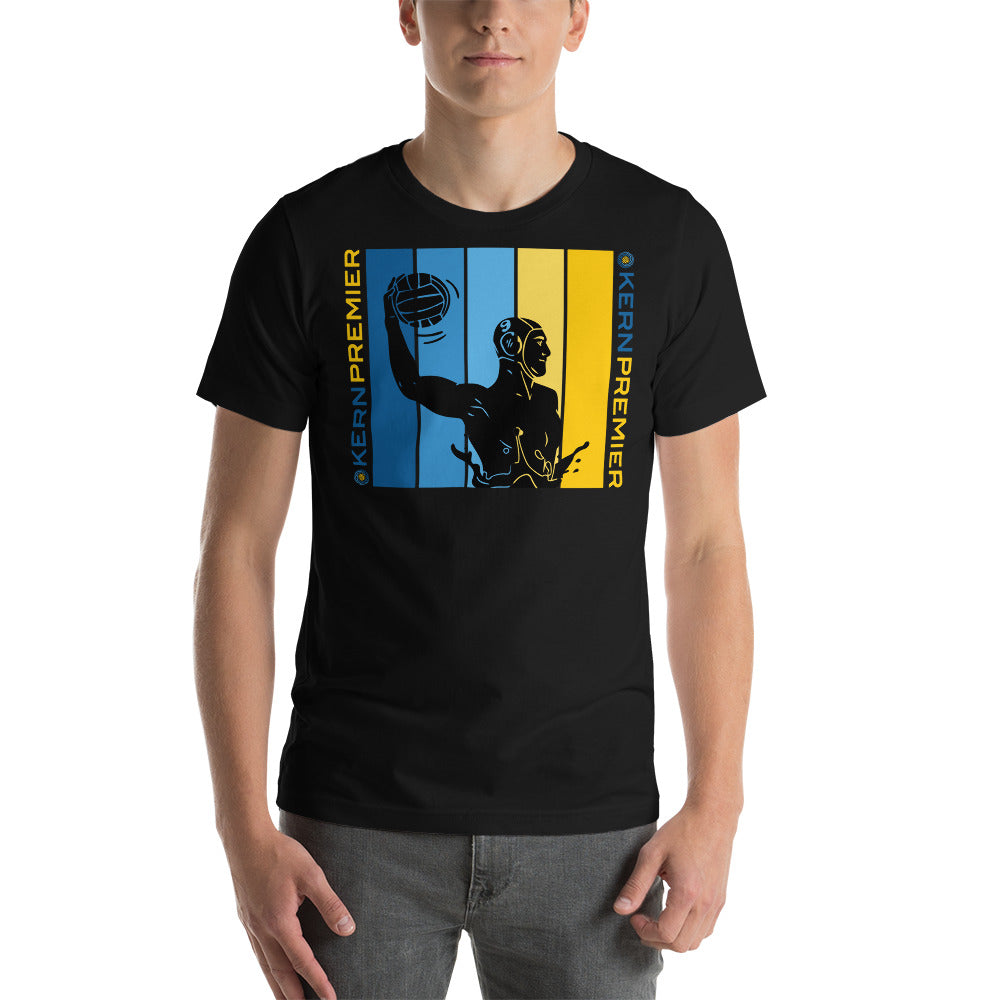 Kern Premier 5 color vertical square double logo male silhouette - Unisex Soft T-shirt - Bella Canvas 3001