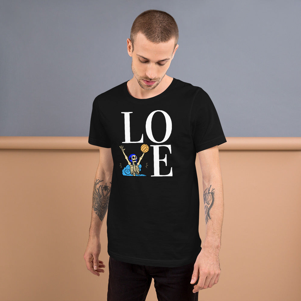 LOVE with Skeleton Waterpolo Player V - Unisex Soft T-shirt - Bella Canvas 3001