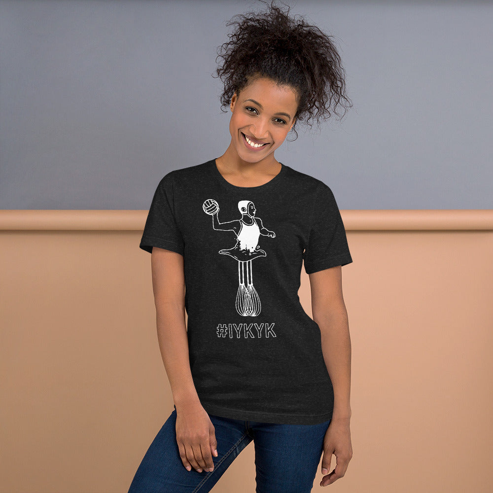 Egg Beatering female silhouette IYKYK - Unisex Soft T-shirt - Bella Canvas 3001