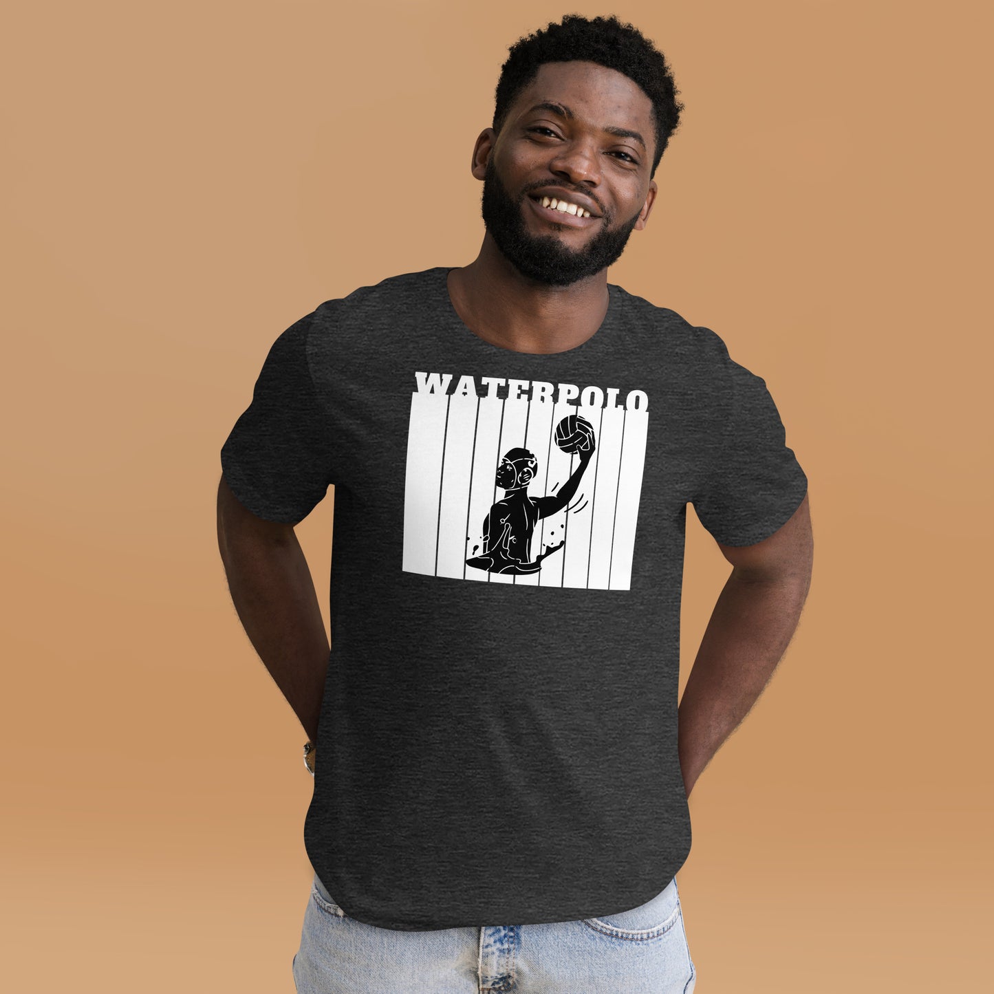 Water Polo - White Wall with Male 2 - Unisex Soft T-shirt - Bella Canvas 3001