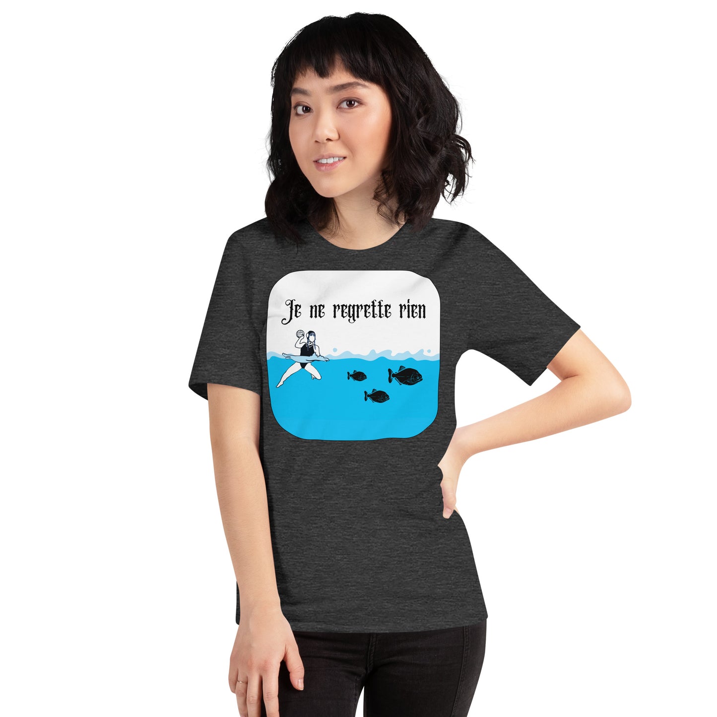 Wednesday and Piranhas - I Regret Nothing - French - Unisex Soft T-shirt - Bella Canvas 3001