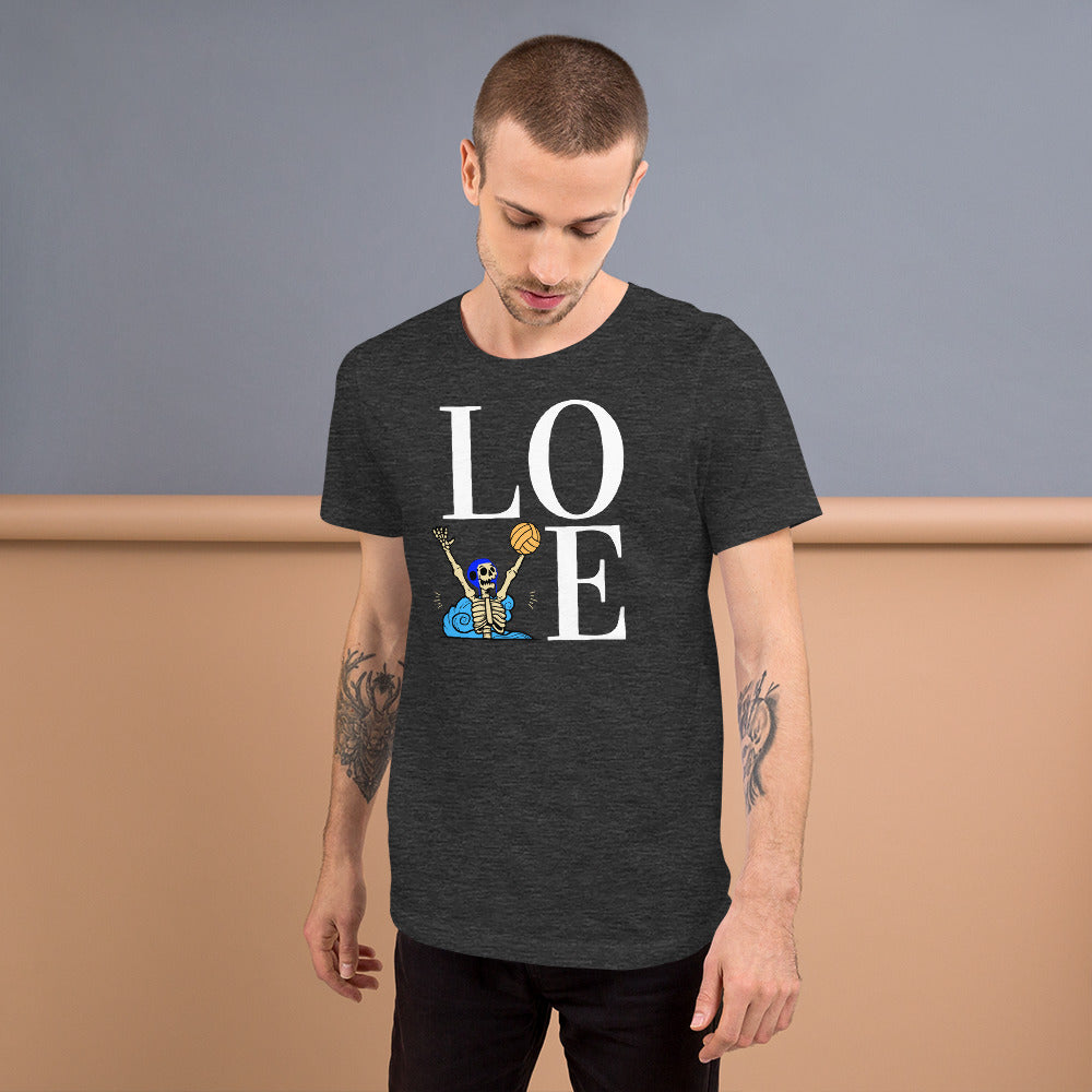 LOVE with Skeleton Waterpolo Player V - Unisex Soft T-shirt - Bella Canvas 3001