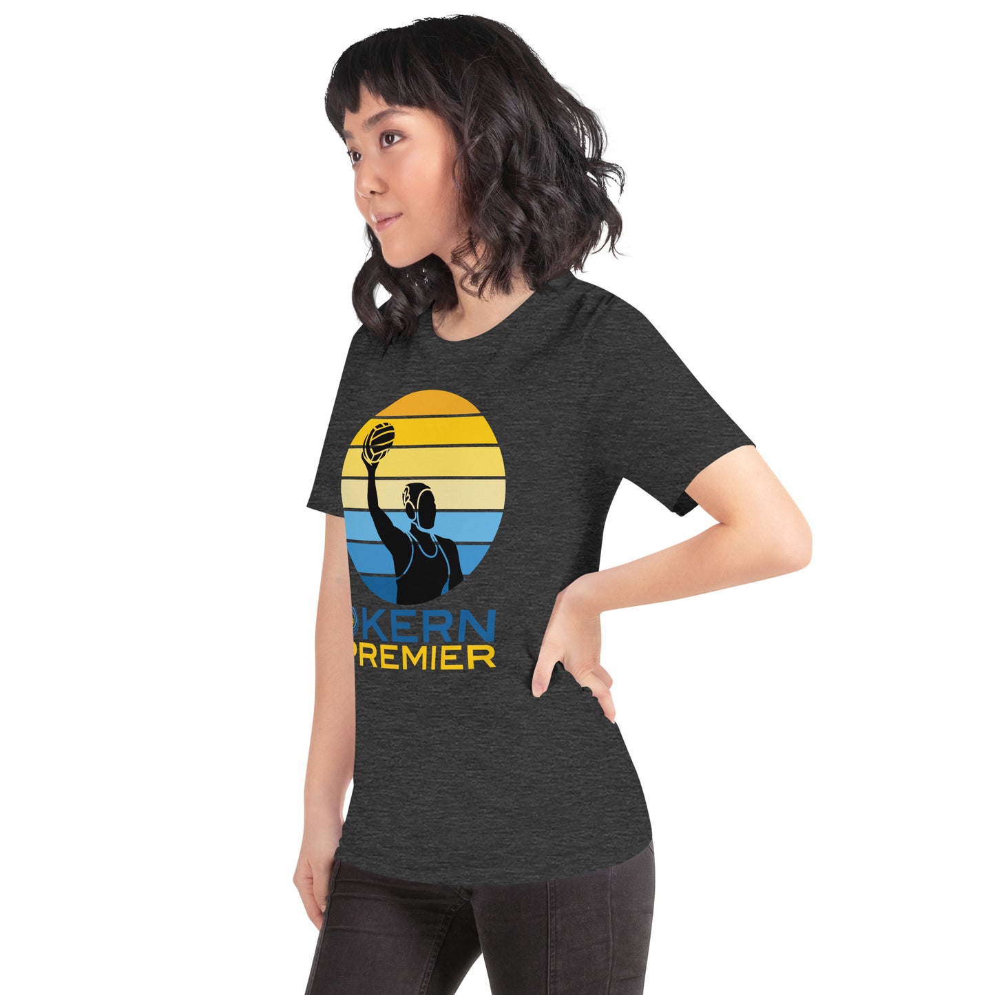 Kern Premier 5 color circle female silhouette - Unisex Soft T-shirt - Bella Canvas 3001