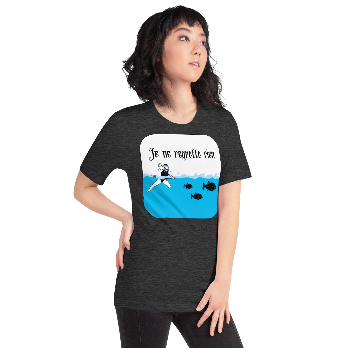 Wednesday and Piranhas - I Regret Nothing - French - Unisex Soft T-shirt - Bella Canvas 3001