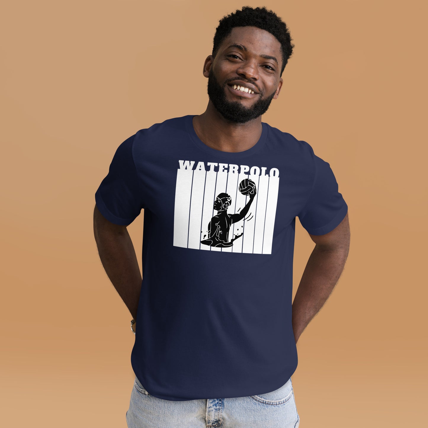 Water Polo - White Wall with Male 2 - Unisex Soft T-shirt - Bella Canvas 3001