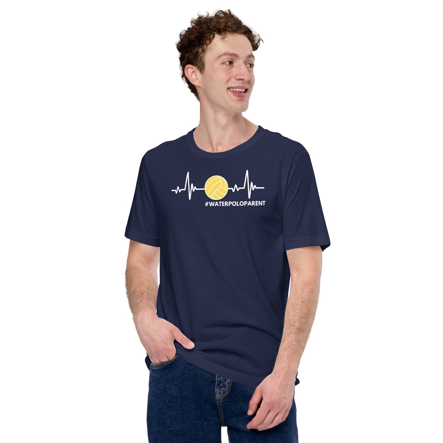 Waterpolo Parent Heartbeat - Unisex Soft T-shirt - Bella Canvas 3001
