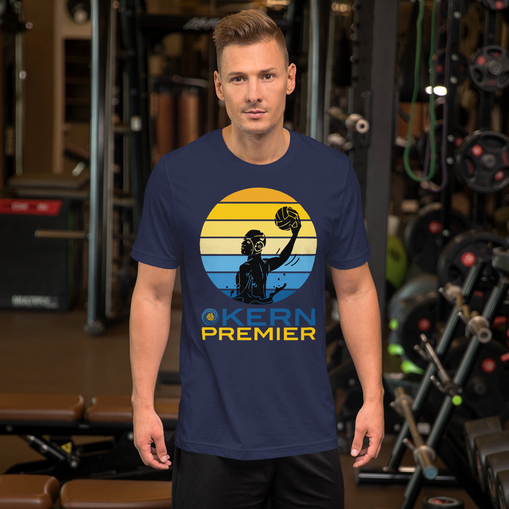 Kern Premier 7 color circle male silhouette - Unisex Soft T-shirt - Bella Canvas 3001