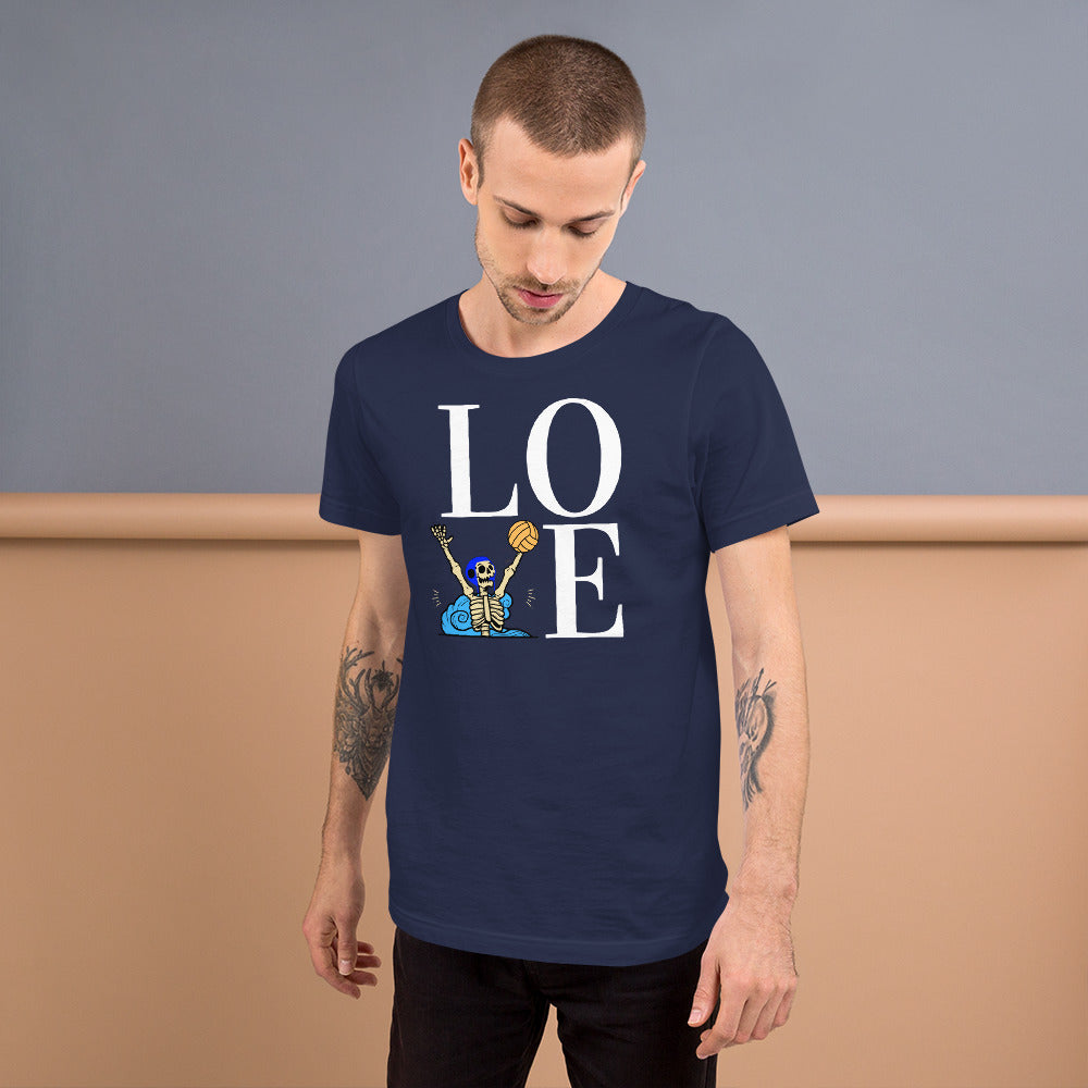 LOVE with Skeleton Waterpolo Player V - Unisex Soft T-shirt - Bella Canvas 3001