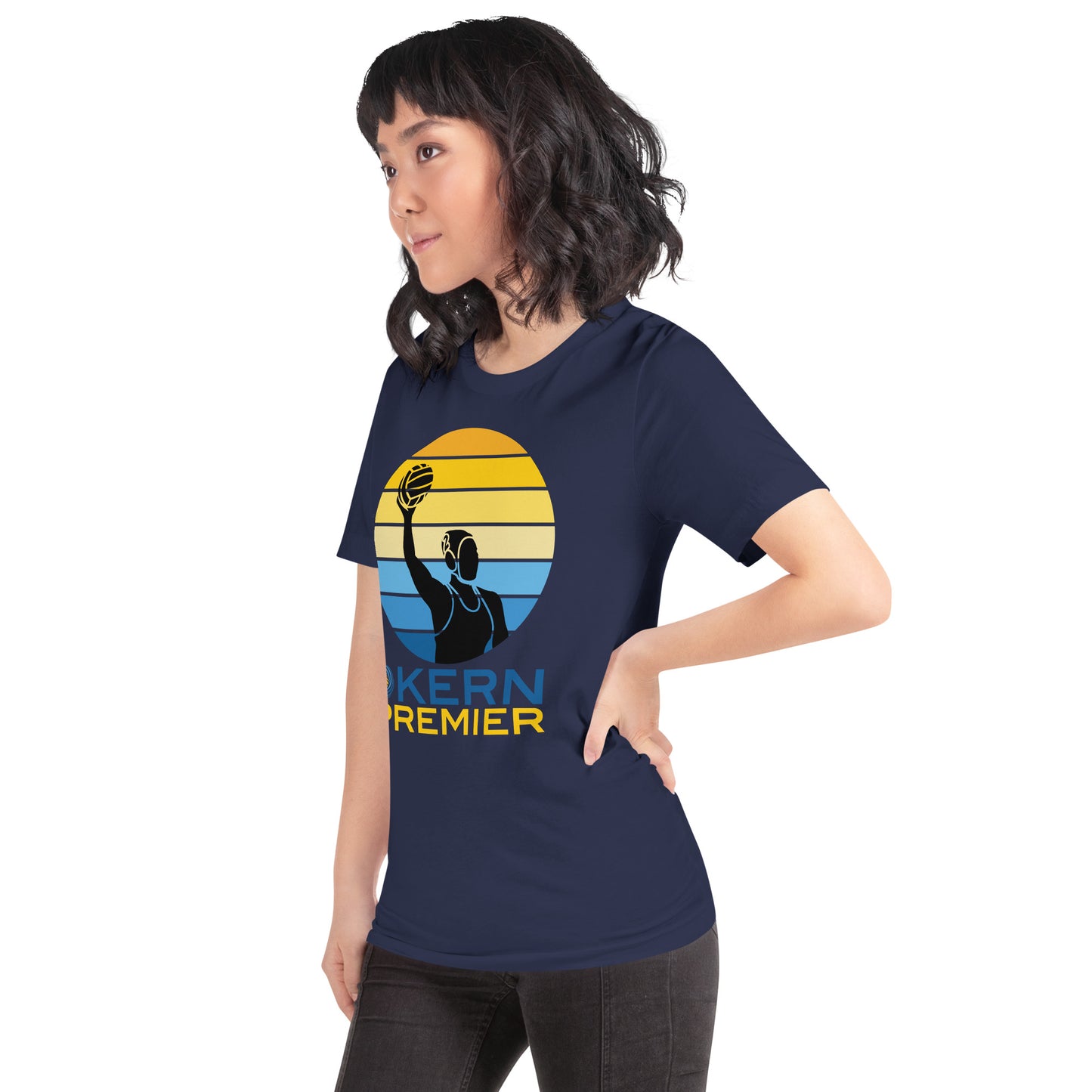 Kern Premier 5 color circle female silhouette - Unisex Soft T-shirt - Bella Canvas 3001