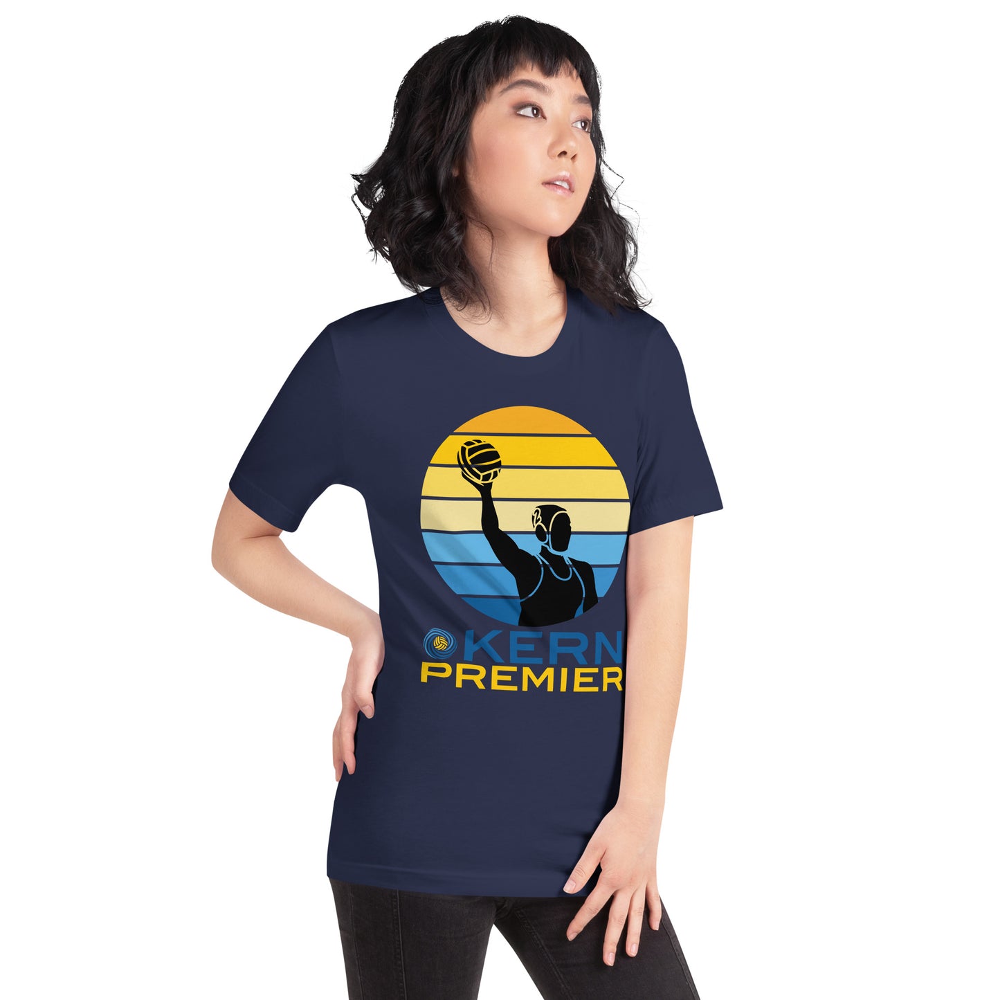 Kern Premier 5 color circle female silhouette - Unisex Soft T-shirt - Bella Canvas 3001