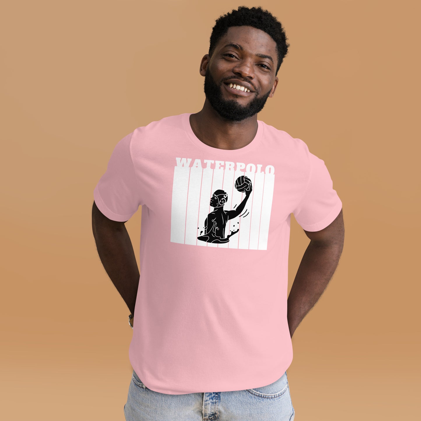 Water Polo - White Wall with Male 2 - Unisex Soft T-shirt - Bella Canvas 3001