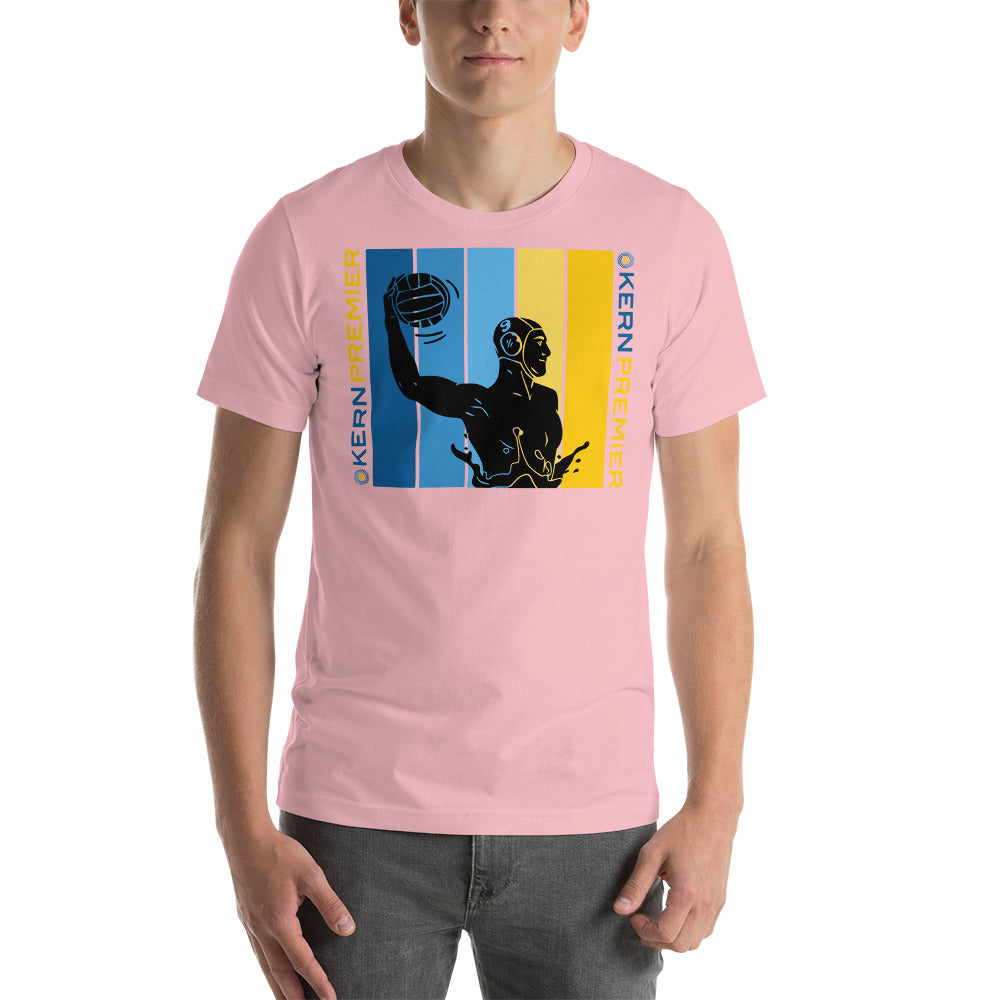 Kern Premier 5 color vertical square double logo male silhouette - Unisex Soft T-shirt - Bella Canvas 3001