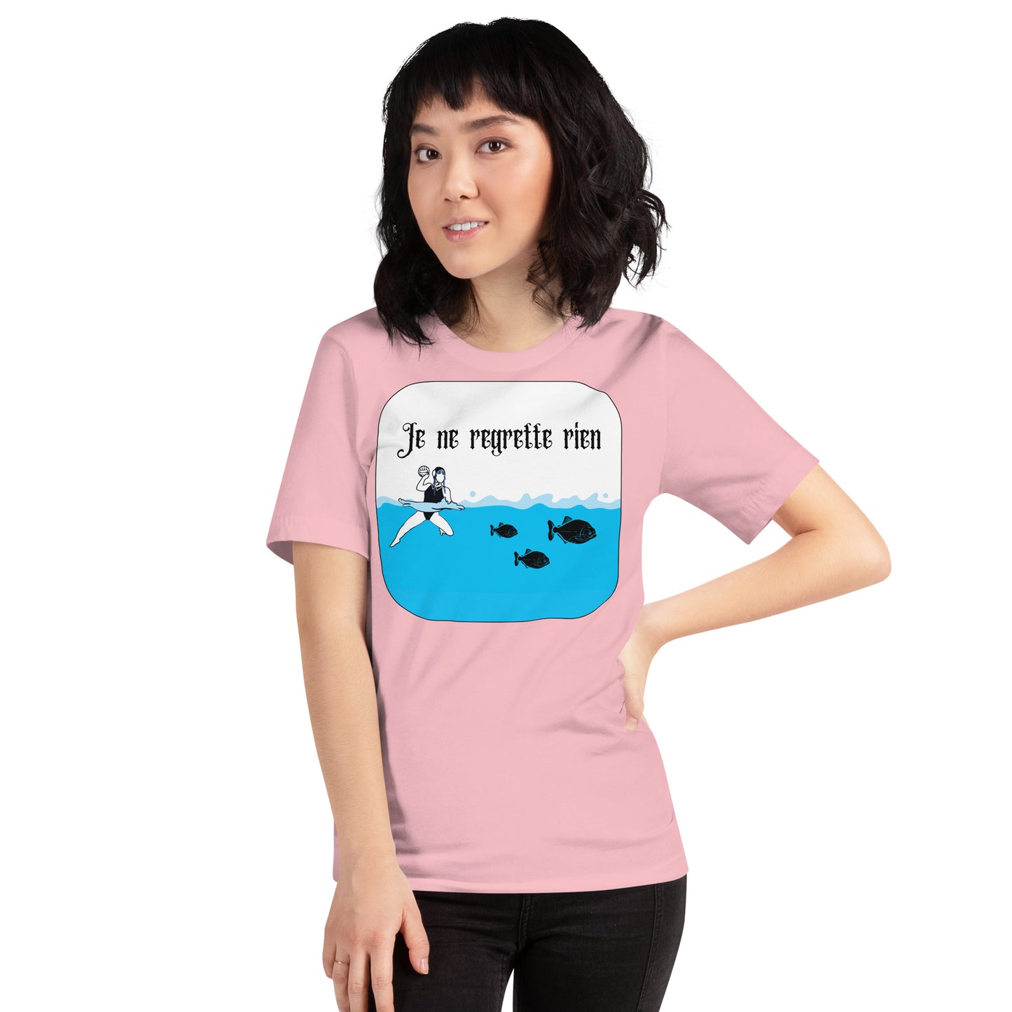 Wednesday and Piranhas - I Regret Nothing - French - Unisex Soft T-shirt - Bella Canvas 3001