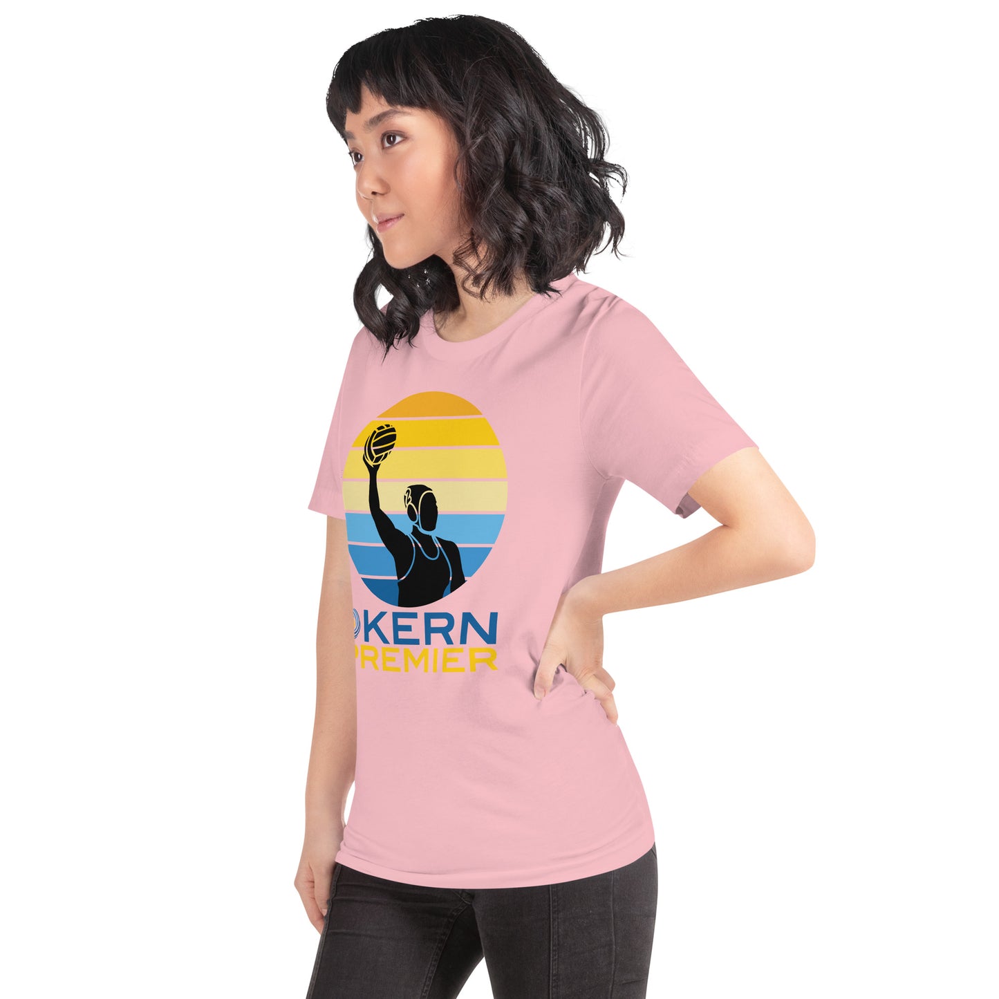 Kern Premier 5 color circle female silhouette - Unisex Soft T-shirt - Bella Canvas 3001