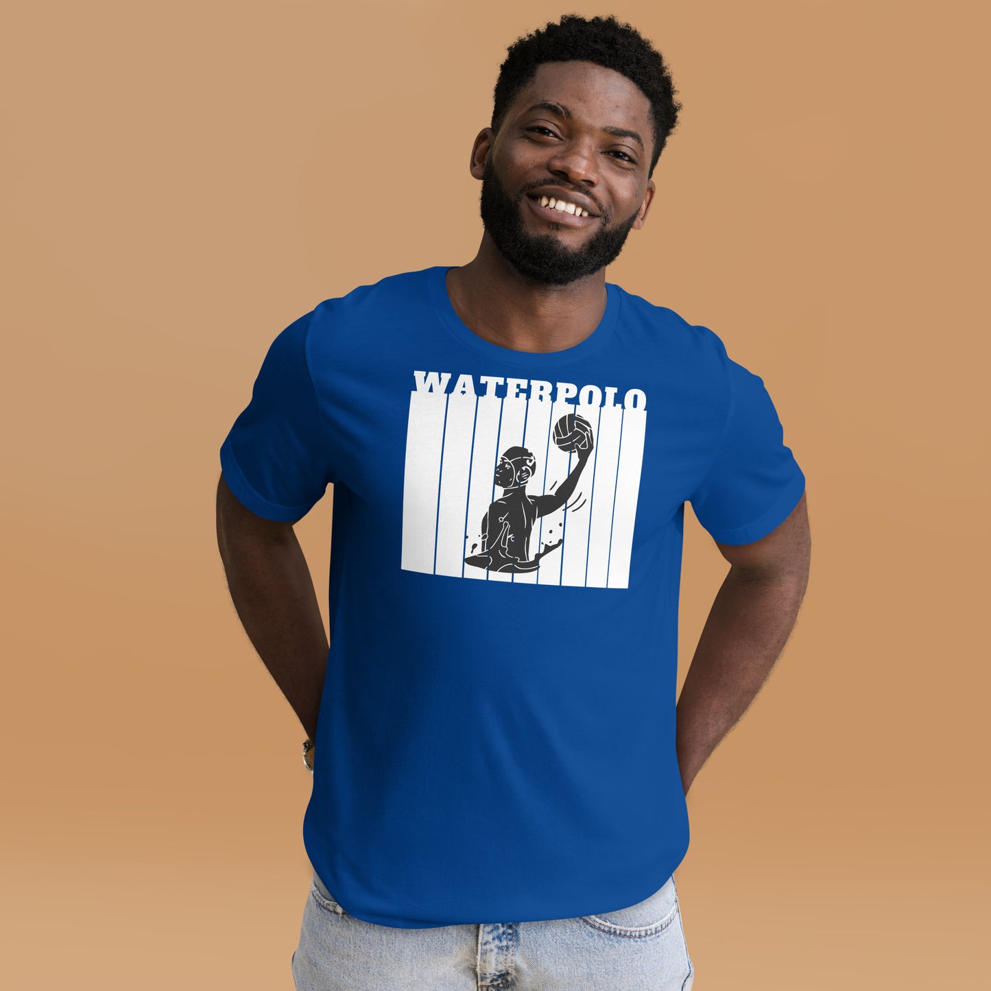 Water Polo - White Wall with Male 2 - Unisex Soft T-shirt - Bella Canvas 3001