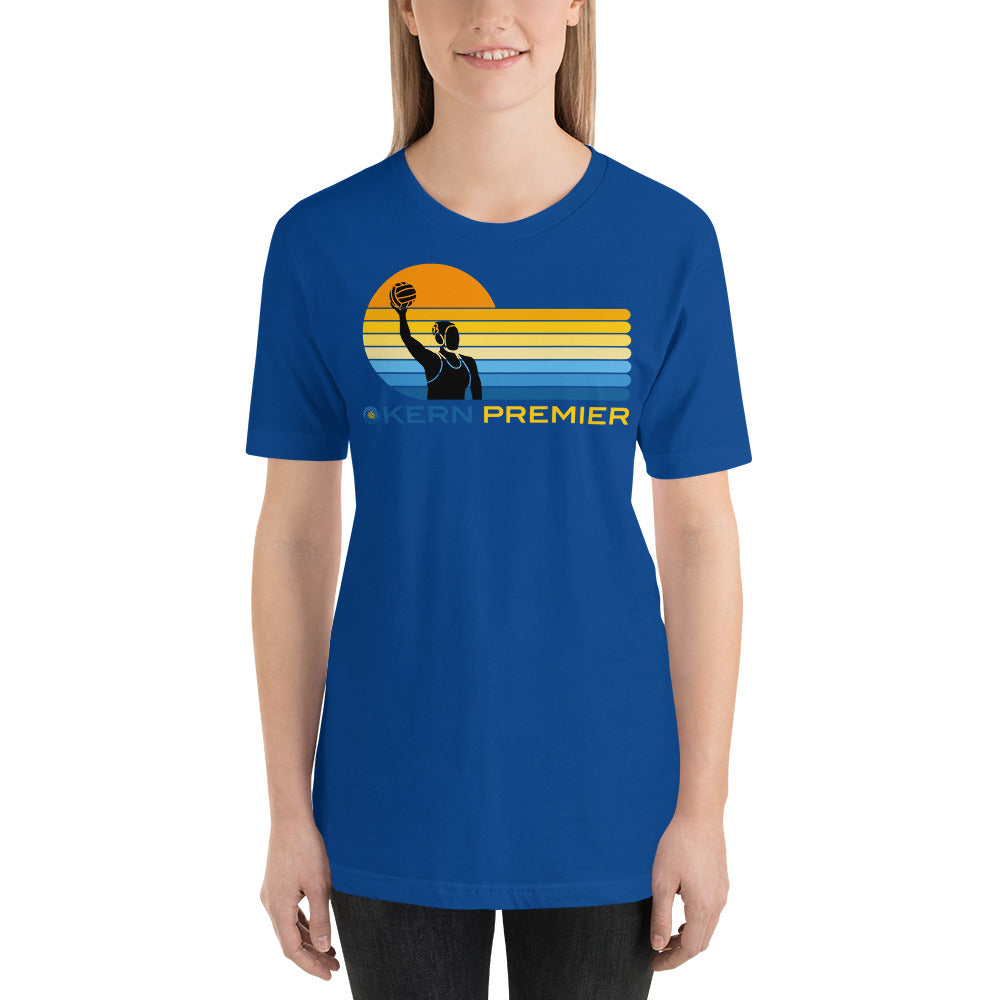 Kern Premier 7 color sunset female silhouette - Unisex Soft T-shirt - Bella Canvas 3001
