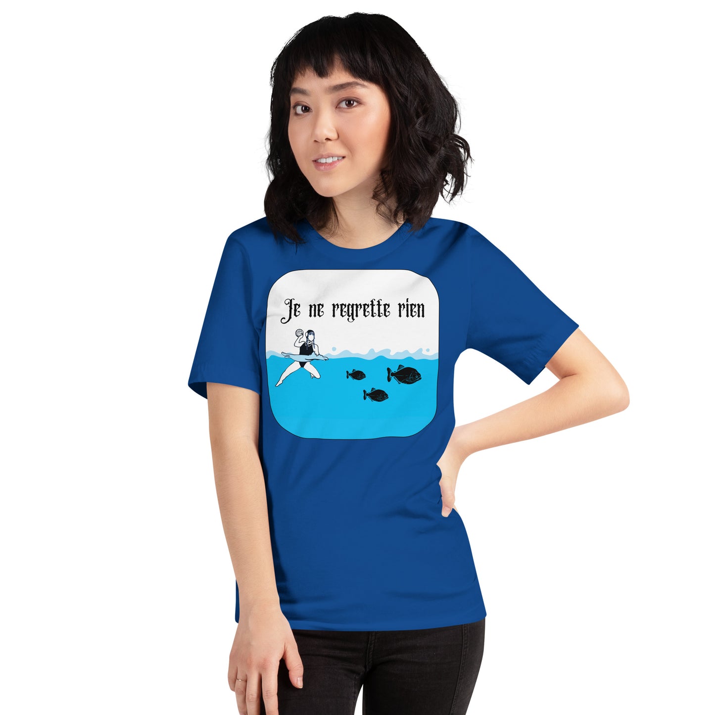 Wednesday and Piranhas - I Regret Nothing - French - Unisex Soft T-shirt - Bella Canvas 3001