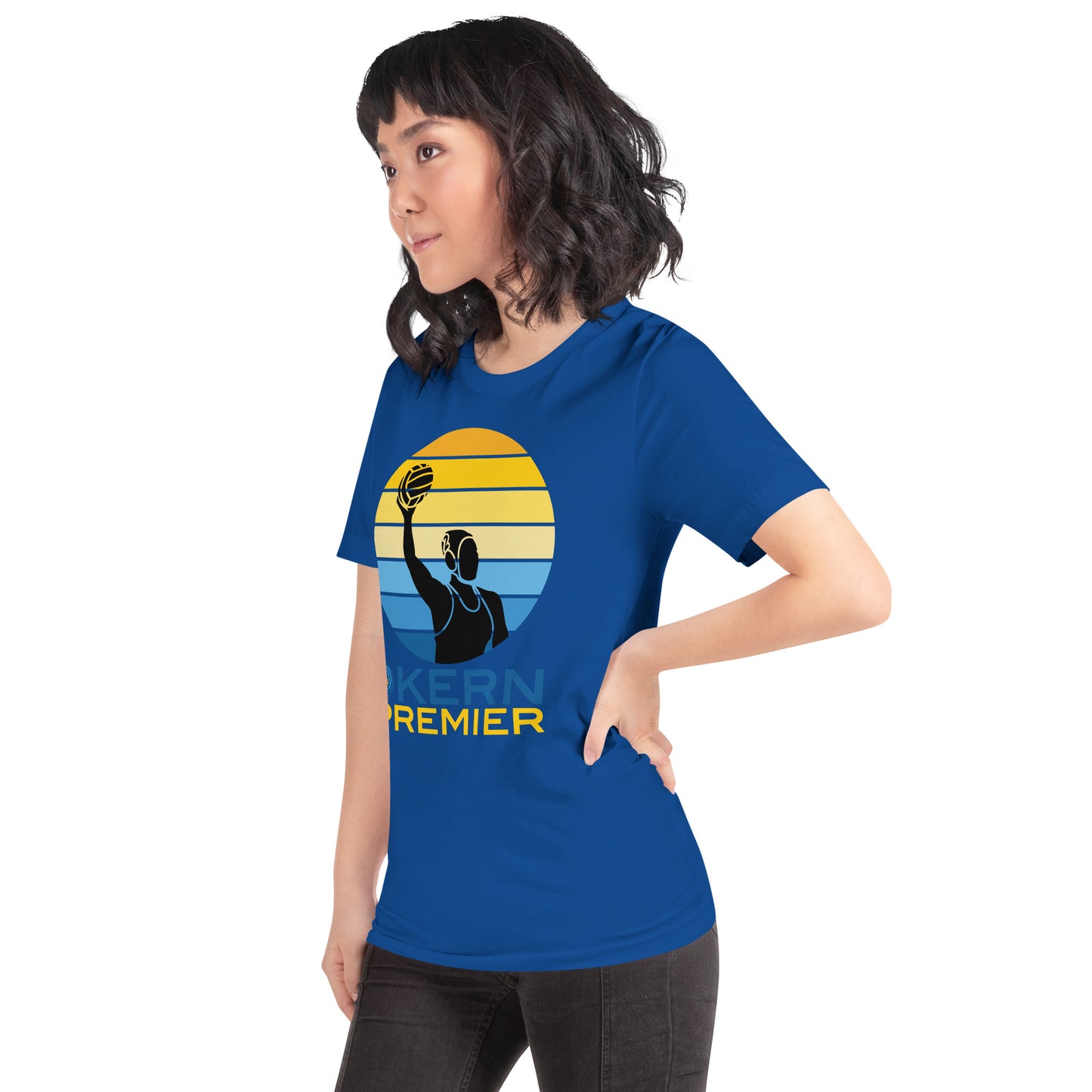 Kern Premier 5 color circle female silhouette - Unisex Soft T-shirt - Bella Canvas 3001