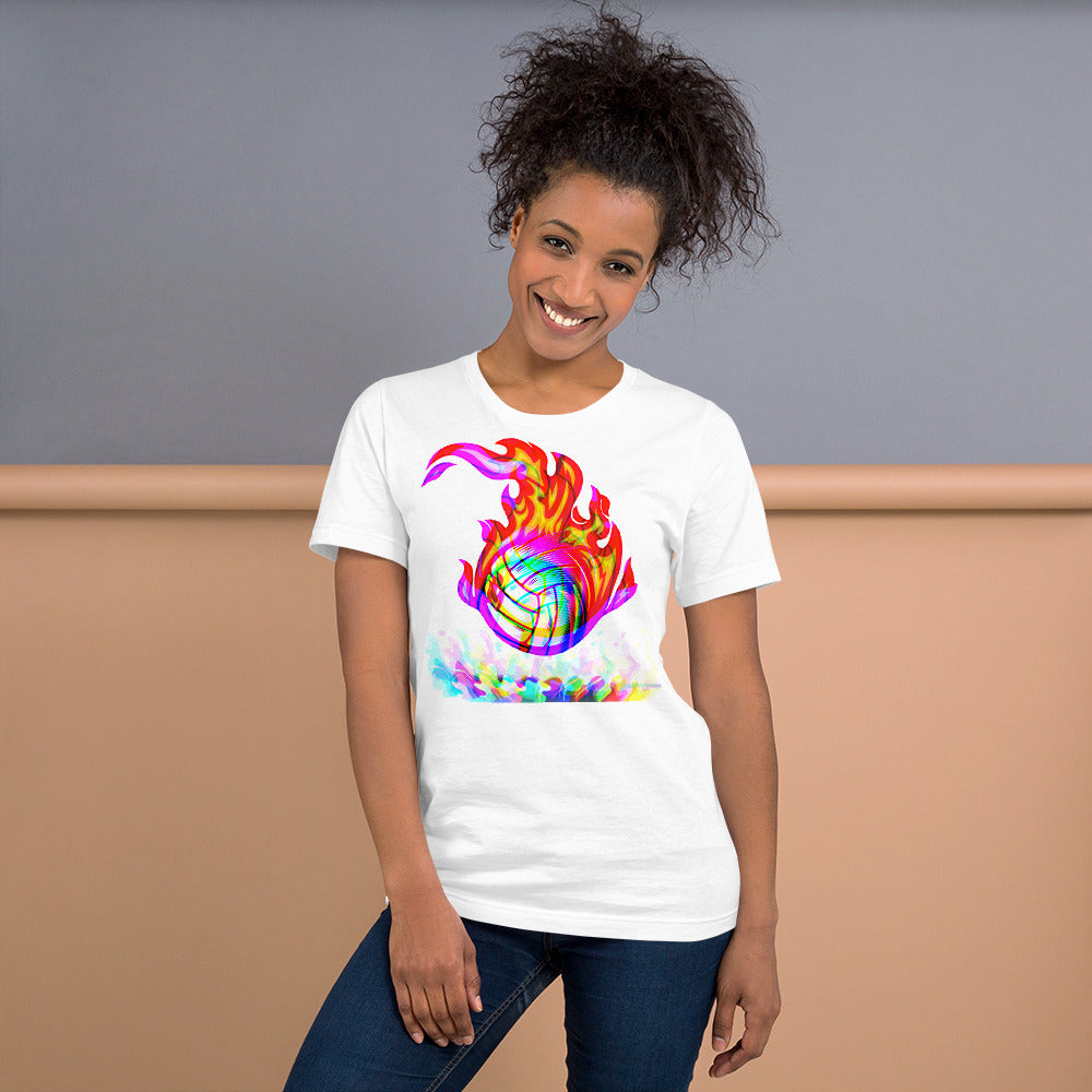 Ball in Flames - Rainbow Colored - Unisex Soft T-shirt - Bella Canvas 3001