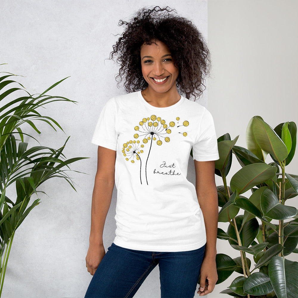 Dandelion Just breathe - Unisex Soft T-shirt - Bella Canvas 3001