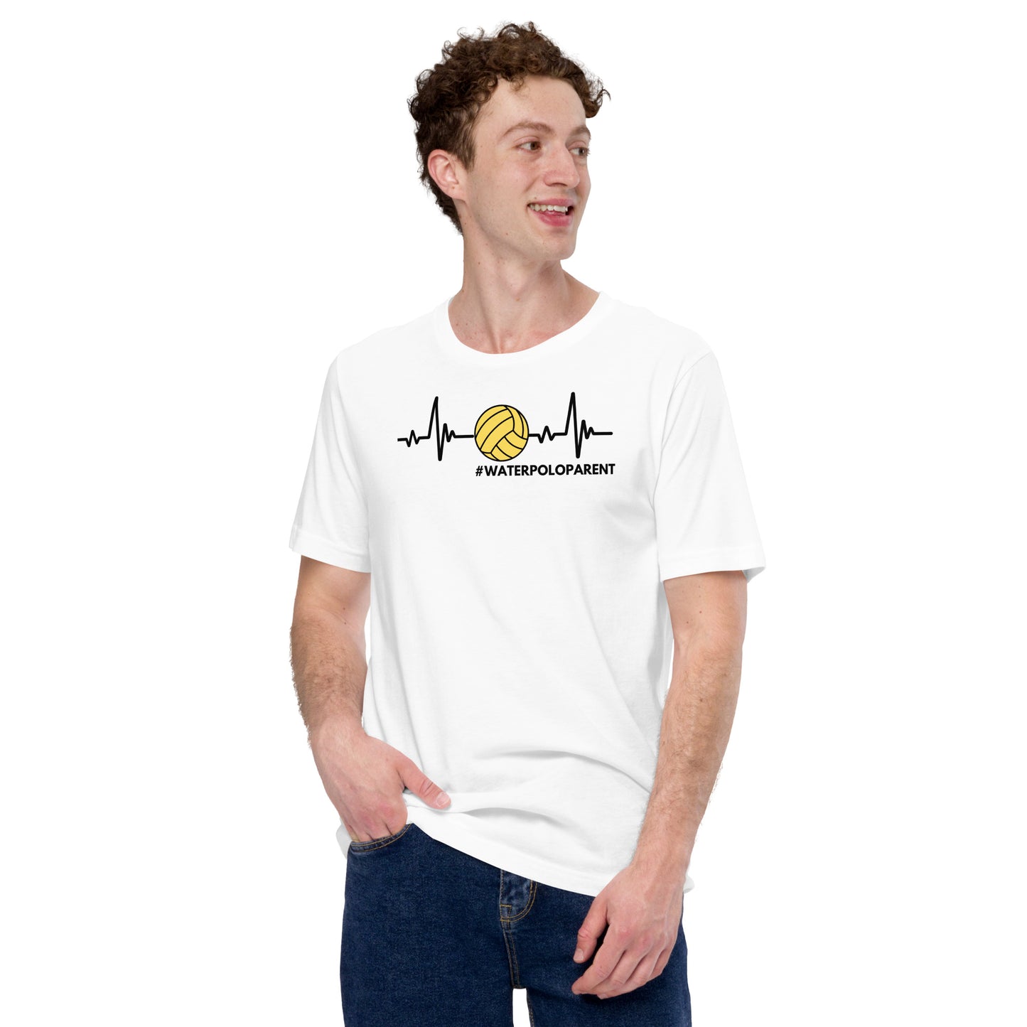 Waterpolo Parent Heartbeat - Unisex Soft T-shirt - Bella Canvas 3001
