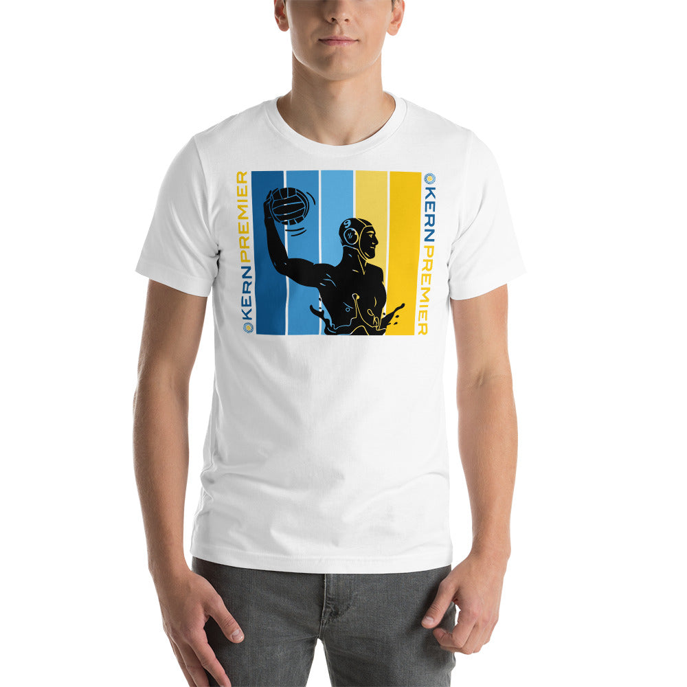 Kern Premier 5 color vertical square double logo male silhouette - Unisex Soft T-shirt - Bella Canvas 3001