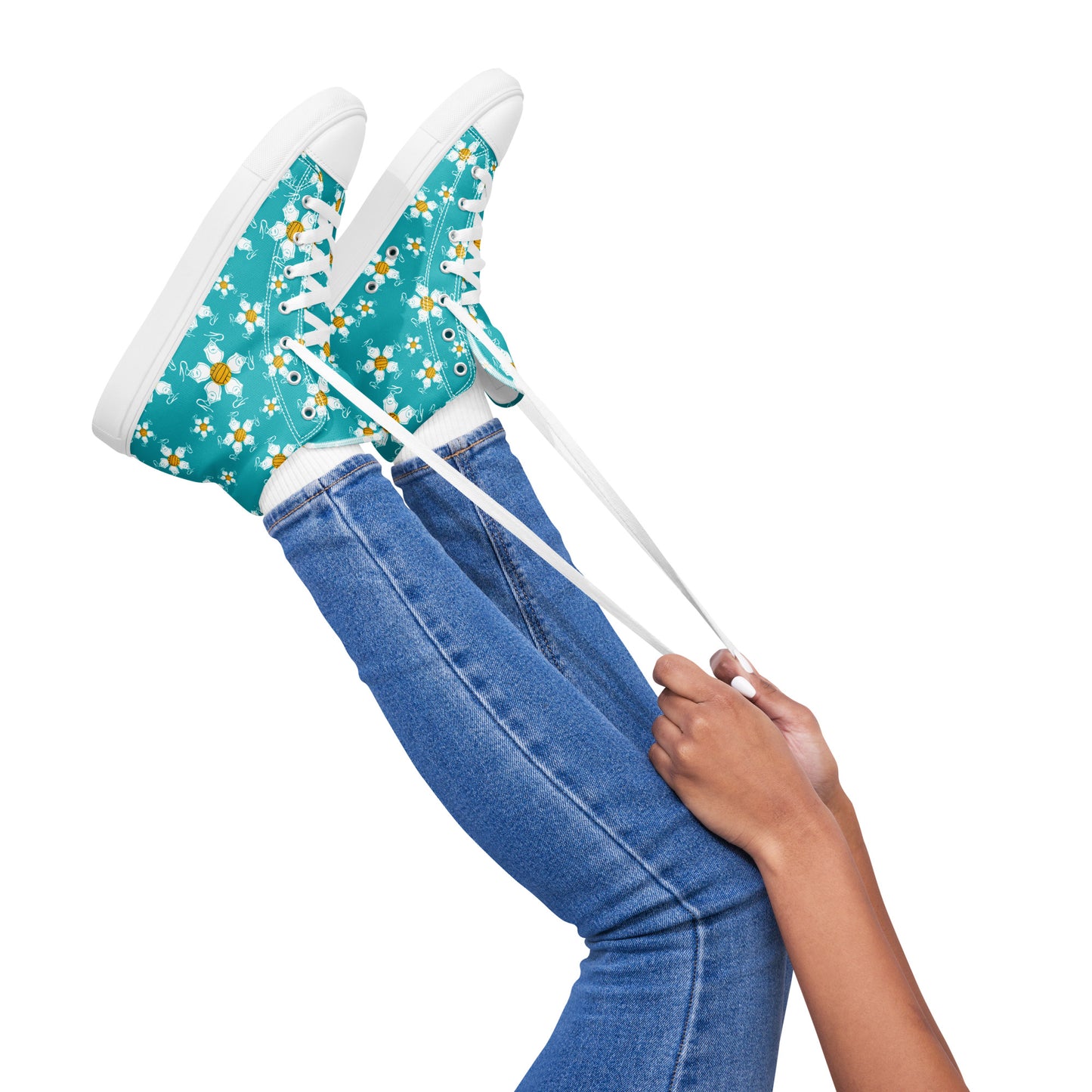 Water Polo Floral Women’s high top canvas shoes