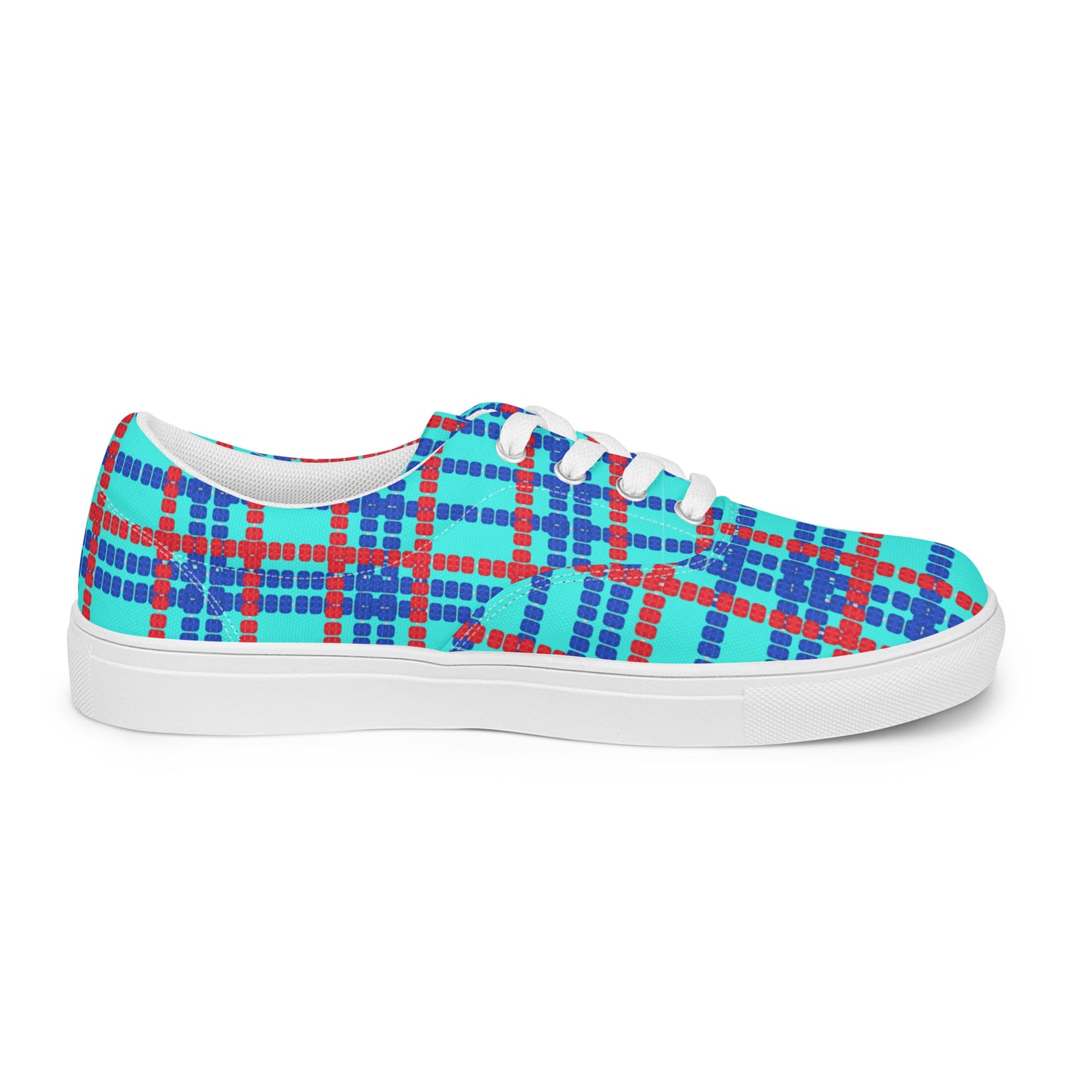Lane Lines- Plaid- Women’s lace-up canvas shoes