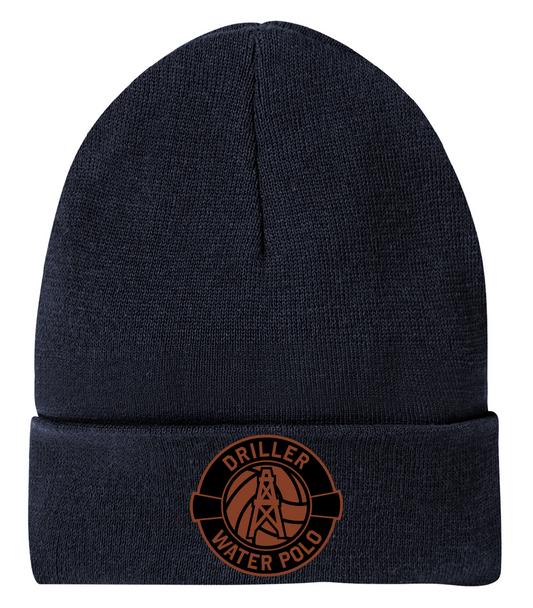 BHS Drillers Waterpolo - Navy Beanie with Leather Patch - DT815