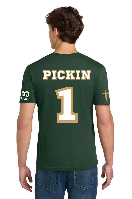 Garces Waterpolo - Custom Football Style - Forrest Green Softstyle TShirt - 64000