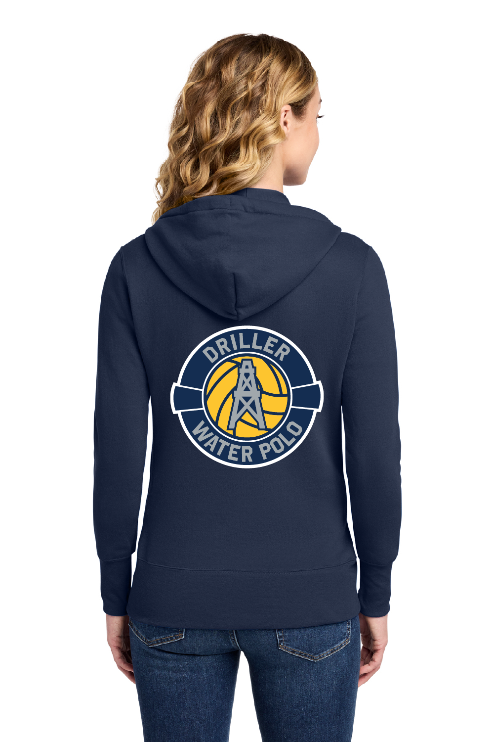 Drillers Waterpolo - Womens Navy Fleece Full Zip Hoodie - LPC78ZH