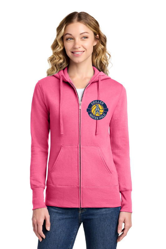 Drillers Waterpolo - Womens Pink Fleece Full Zip Hoodie - LPC78ZH
