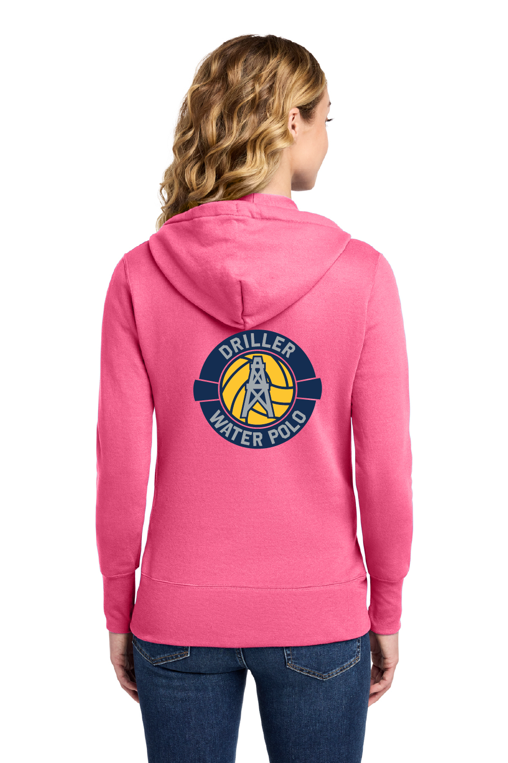 Drillers Waterpolo - Womens Pink Fleece Full Zip Hoodie - LPC78ZH