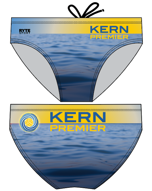 Kern Premier - Male Water Polo Briefs - Practice - Full Logo 1 by Ryte Sport