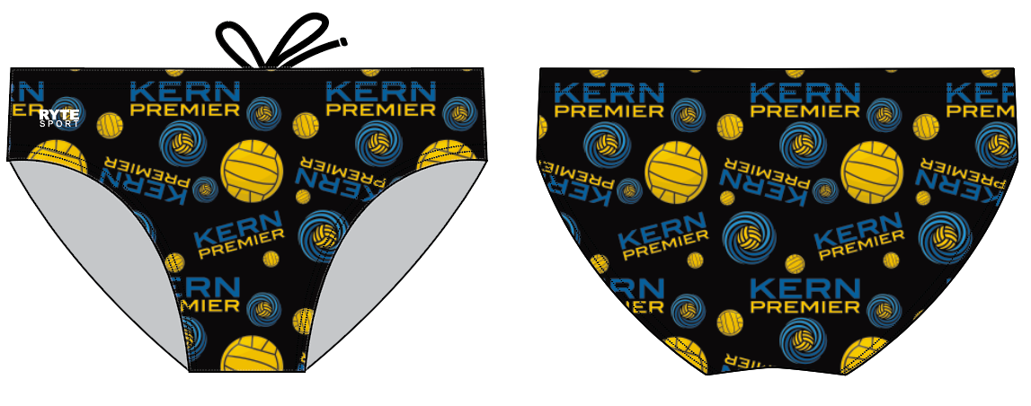 Kern Premier - Male Water Polo Briefs - Practice - Random Logo by Ryte Sport