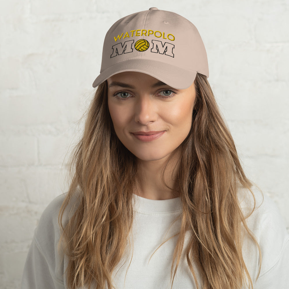 Waterpolo Mom - Yellow Lettering - Classic Dad Hat | Yupoong 6245CM