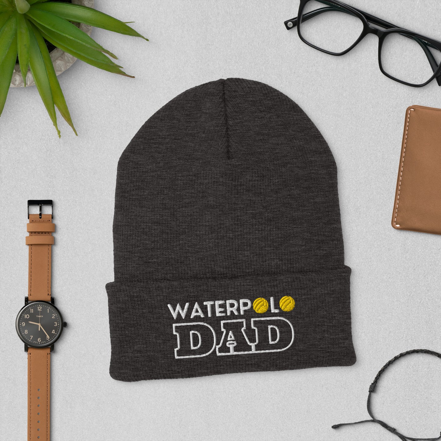 Waterpolo Dad - Embroidered Cuffed Beanie | Yupoong 1501KC