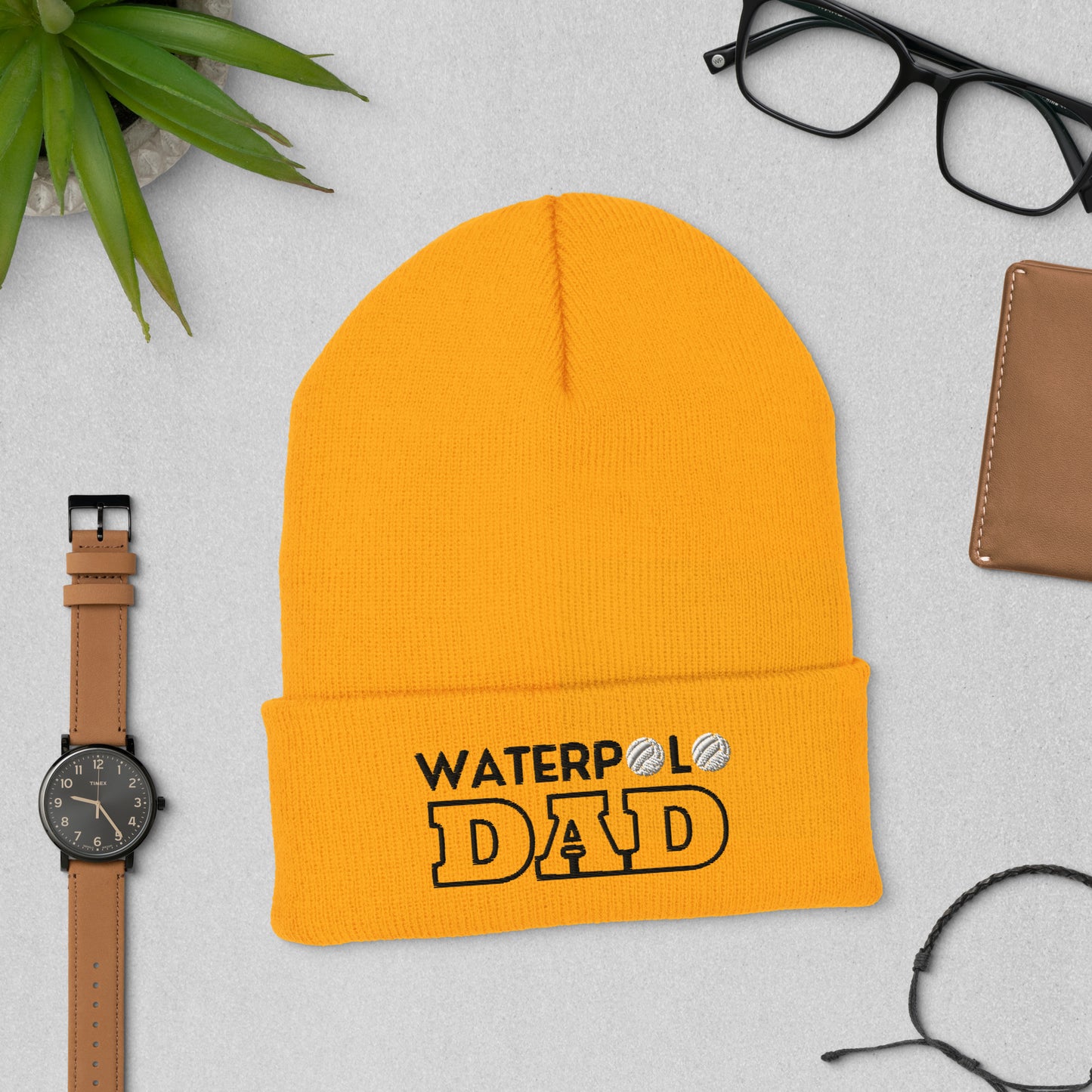 Waterpolo Dad - Embroidered Cuffed Beanie | Yupoong 1501KC