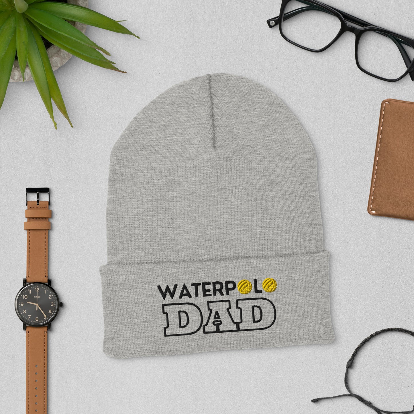 Waterpolo Dad - Embroidered Cuffed Beanie | Yupoong 1501KC