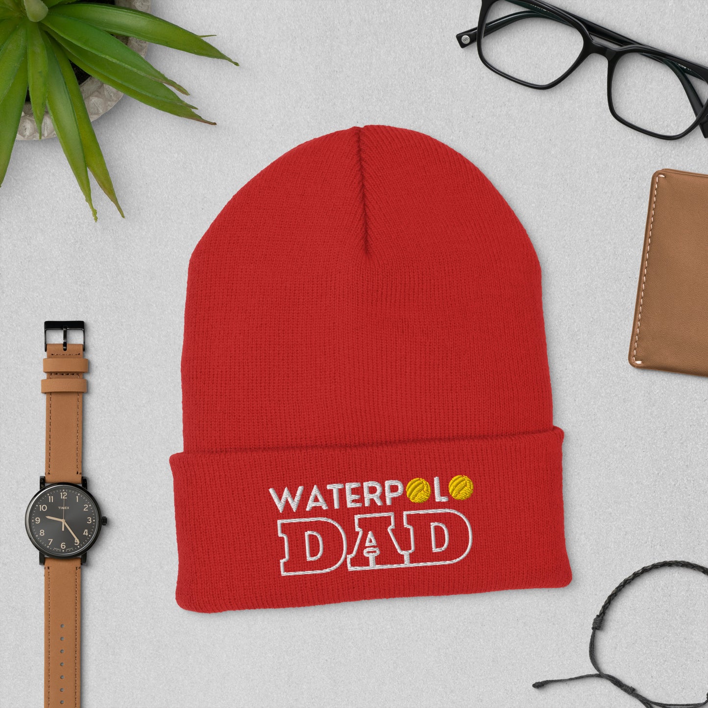 Waterpolo Dad - Embroidered Cuffed Beanie | Yupoong 1501KC