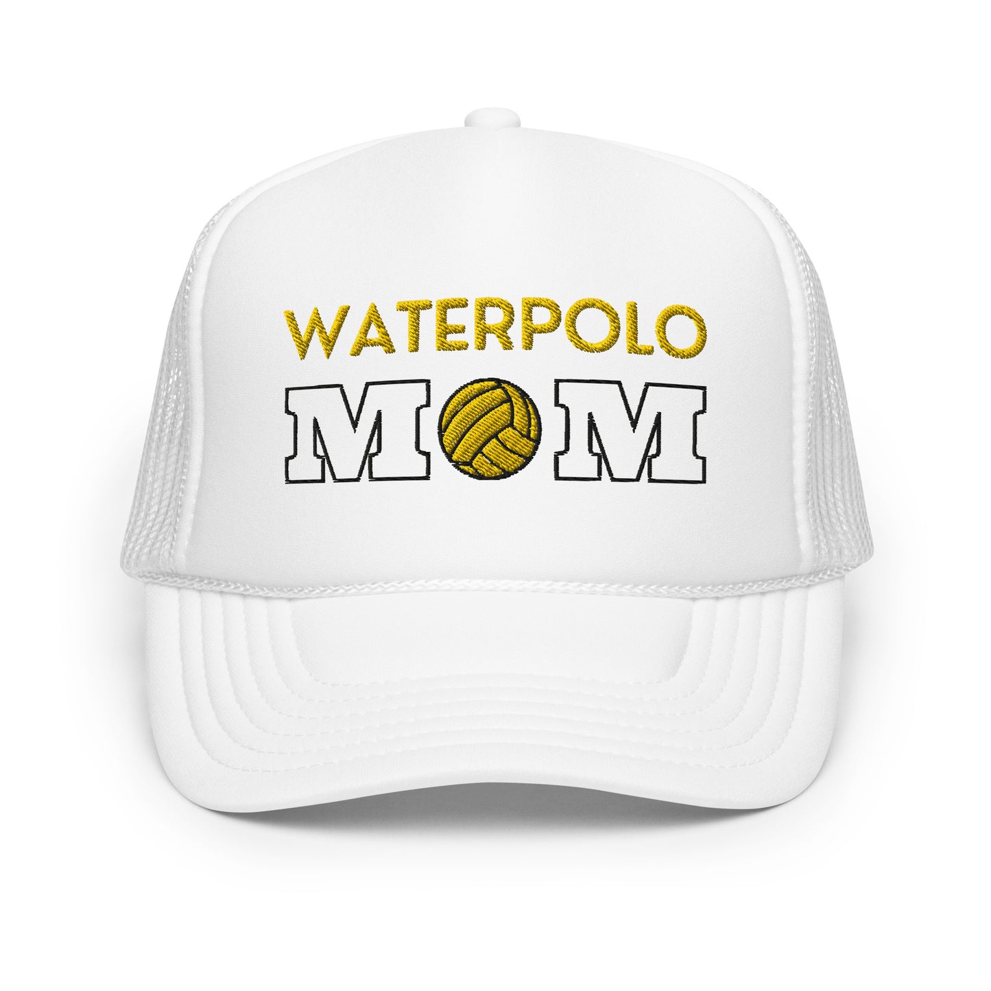 Waterpolo Mom - Yellow Lettering - Foam Trucker Hat | Otto Cap 39-165