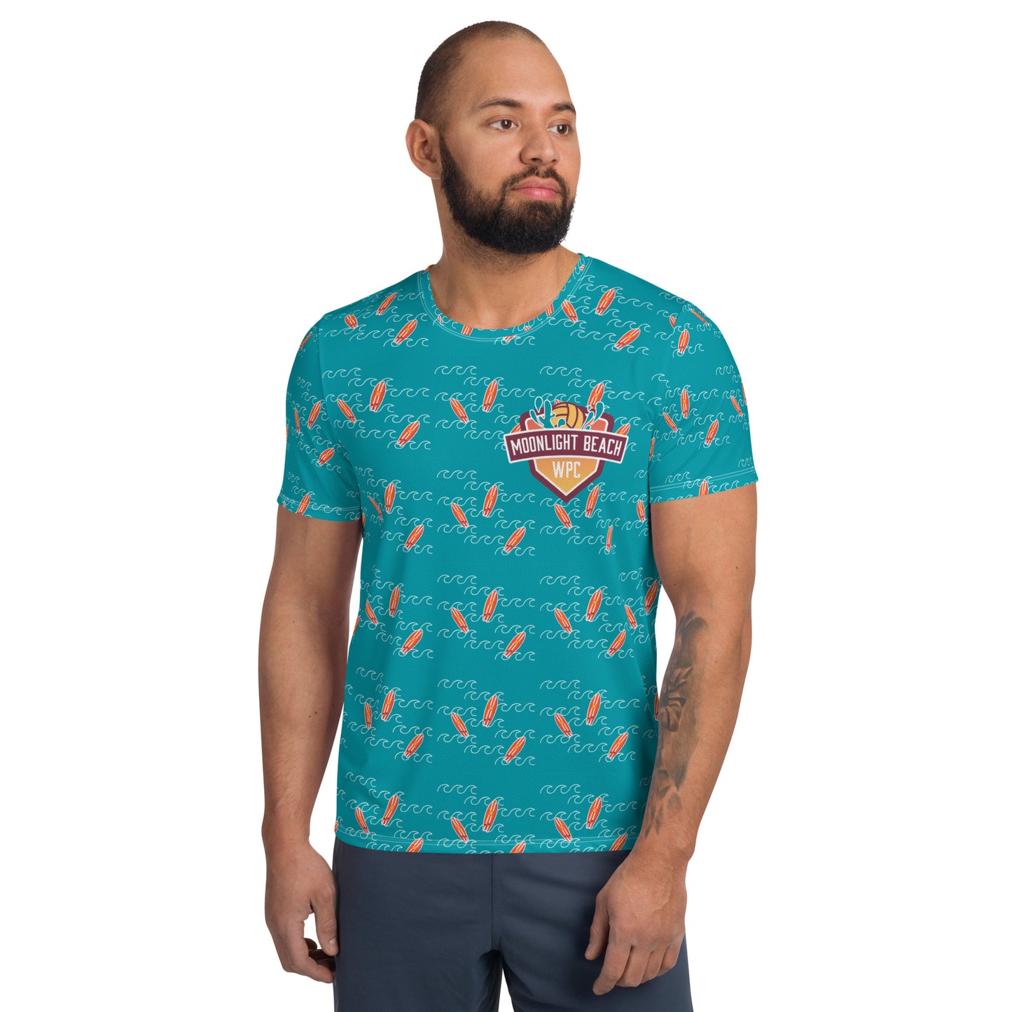 Moonlight Beach WPCAll-Over Print Men's Athletic T-shirt