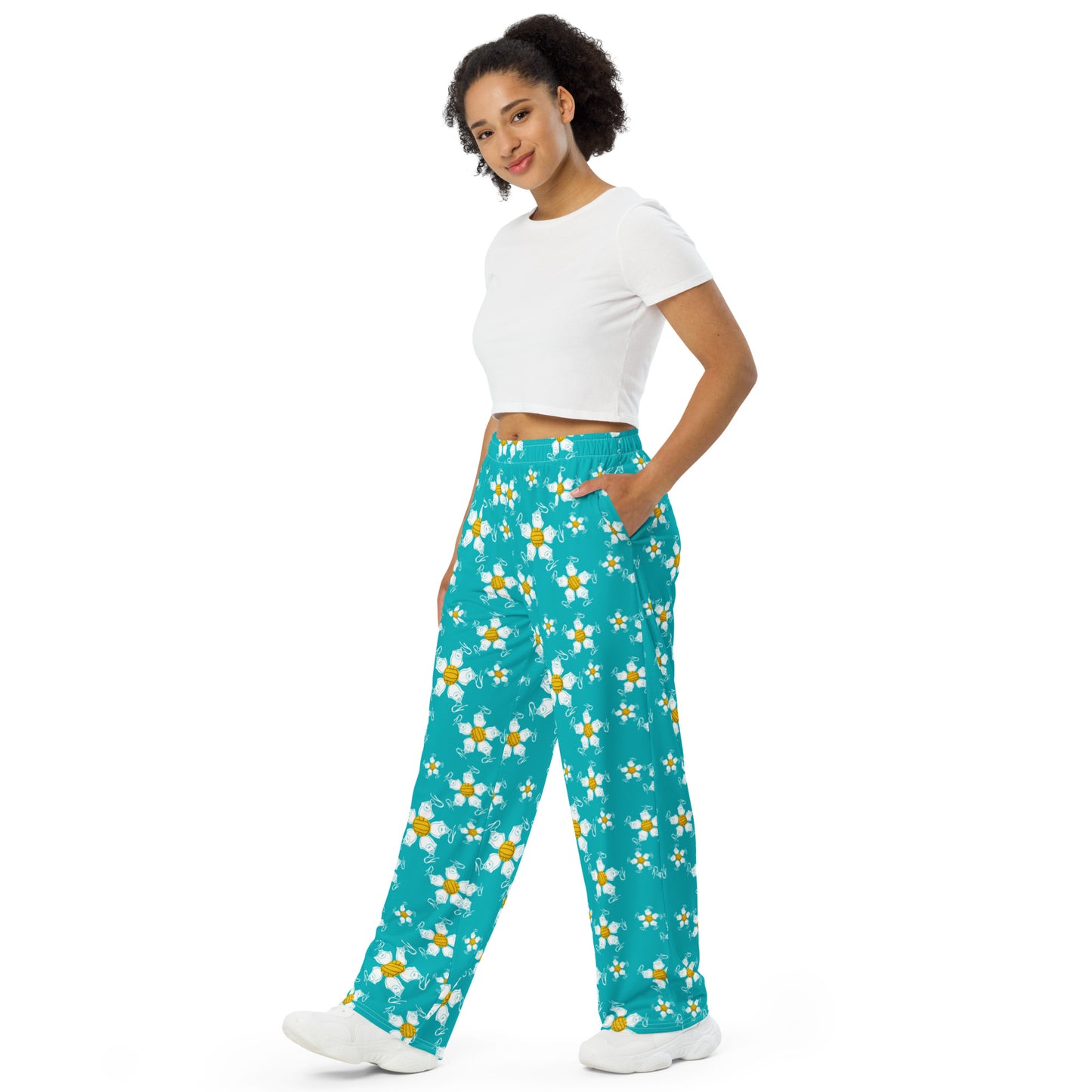 Water Polo Floral All-over print unisex wide-leg pants