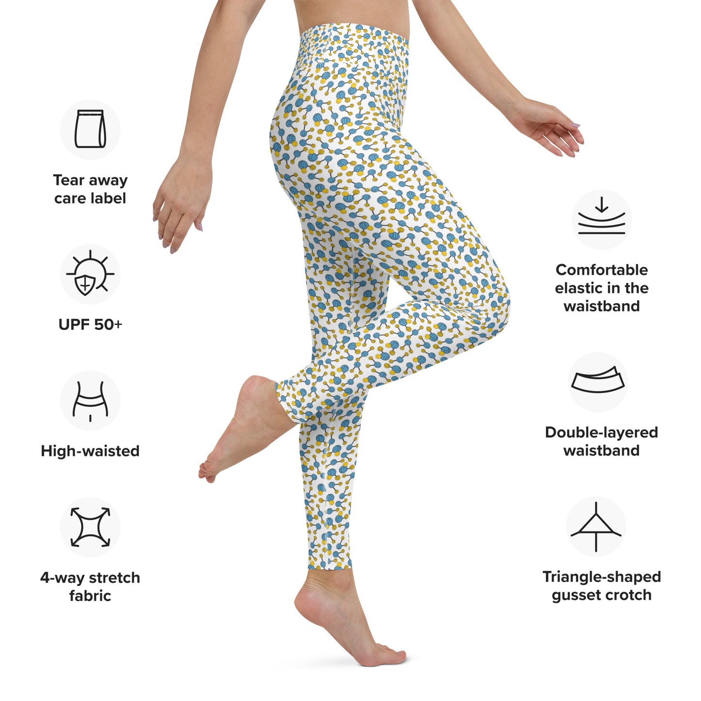 H20 Polo - Waterpolo Water Molecule Design - Yoga Leggings