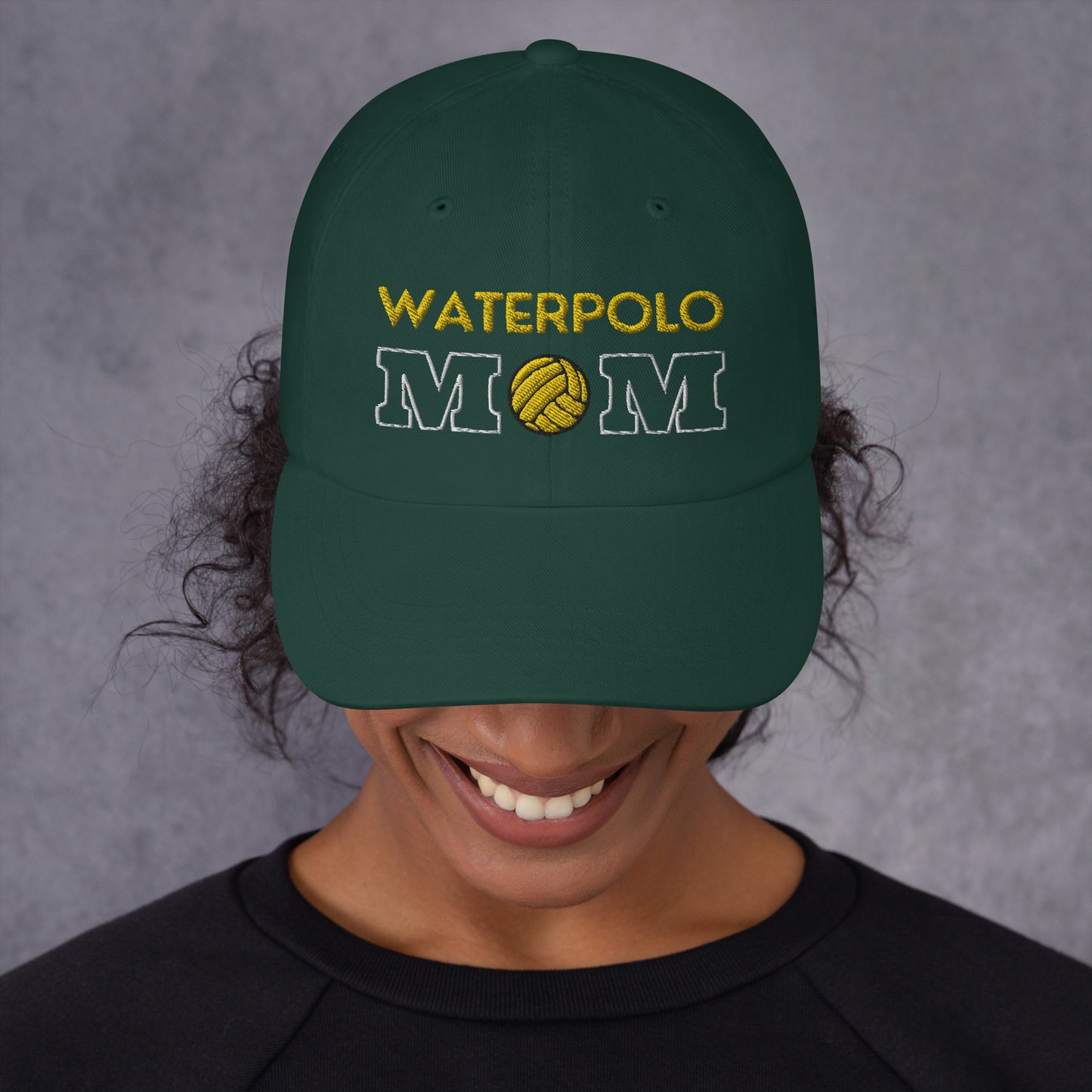 Waterpolo Mom - Yellow Lettering - Classic Dad Hat | Yupoong 6245CM