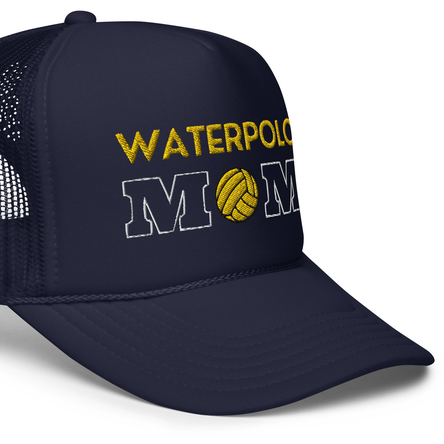 Waterpolo Mom - Yellow Lettering - Foam Trucker Hat | Otto Cap 39-165