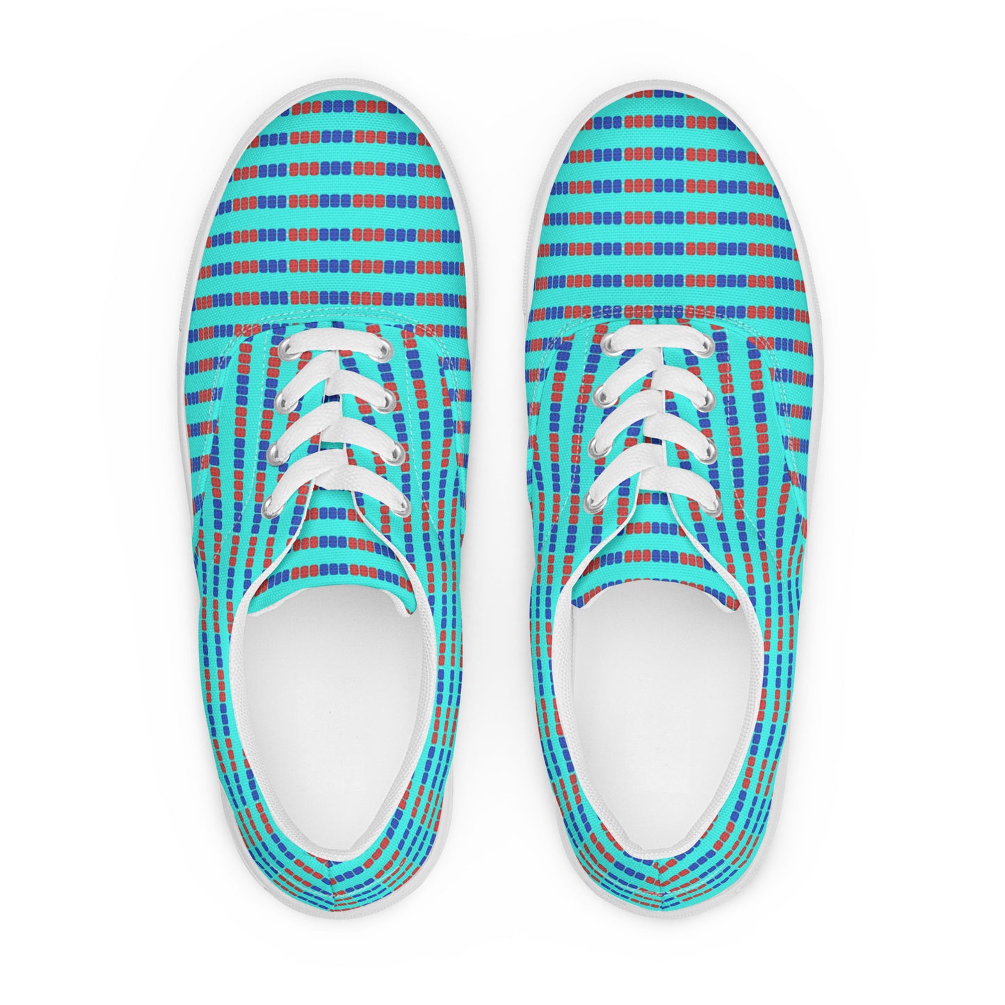 Swim Lane Stripes- Men’s lace-up canvas shoes
