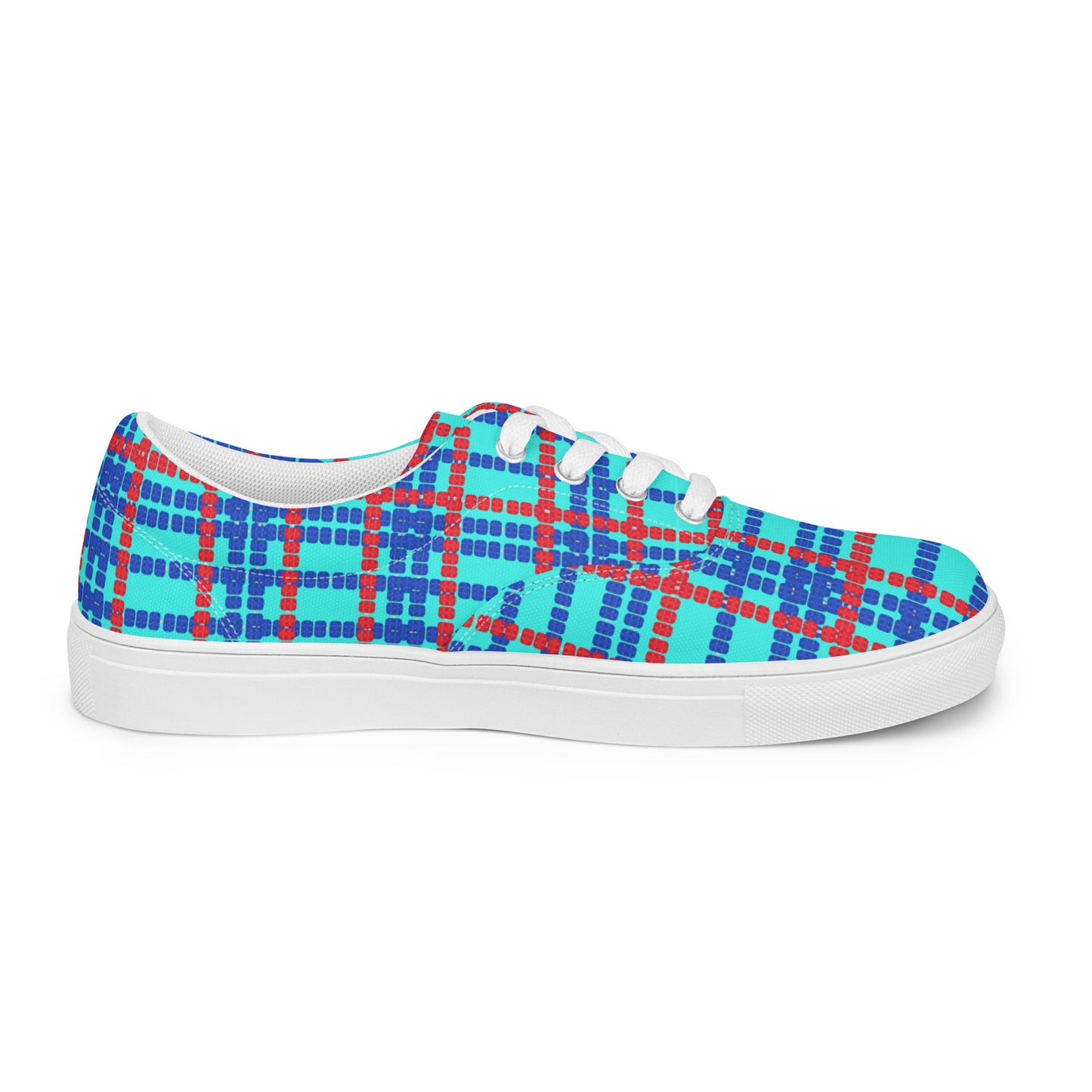 Lane Lines- Plaid- Men’s lace-up canvas shoes