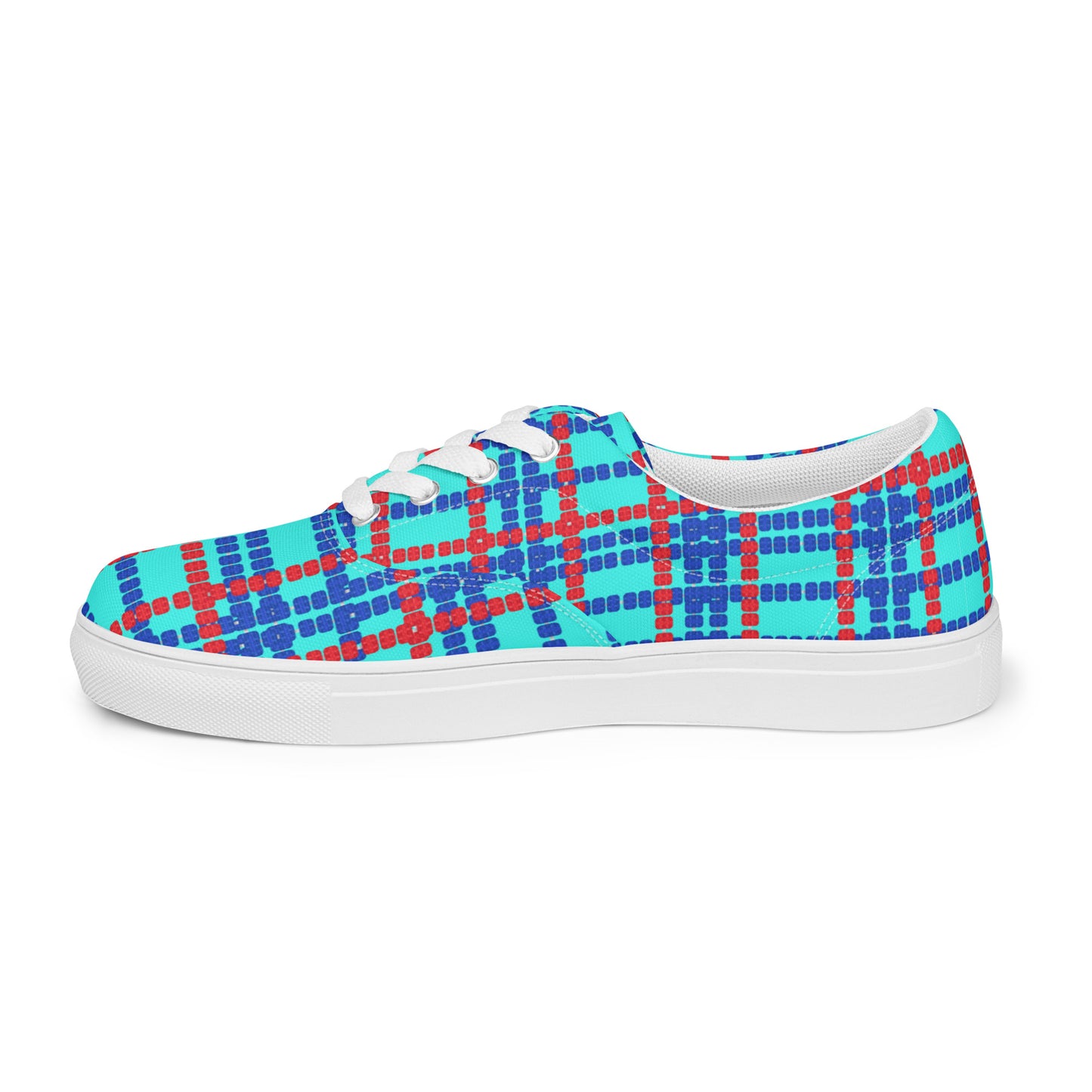 Lane Lines- Plaid- Men’s lace-up canvas shoes